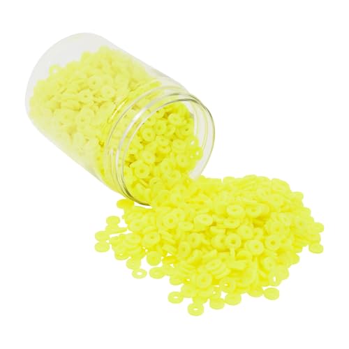Mandala Crafts Neon Heishi Beads 4mm – 6000 Flat Polymer Disc Clay Beads for Adult Jewelry Making Spacer Beads, Bracelets, Necklaces, and Earrings - color: Neon, size: 4mm 6000 PCs