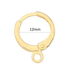 BEADIA 18K Gold Plated Earring Hooks Round 12mm 20pcs for Jewelry Making Findings - size: Round Hooks 12mm