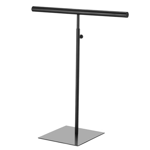 uxcell Necklace Display Stand Adjustable Height Jewelry Rack T Bar Tabletop Purse Holder for Home Boutique Store - Black - color: Black