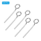 PATIKIL 200Pcs 304 Stainless Steel Jewelry Eye Pins 14mm 22 Gauge Silver Open Eye Pins for Jewelry Making DIY Craft Necklaces Bracelets Earrings - color: Silver, size: 14mm
