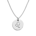 925 Sterling Silver Zodiac Necklace Disc Charm Necklace Gift for Your Wife Girlfriend or Family Member - style: Leo