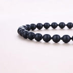 GAVU Hand-knotted Men's Beaded Necklace, Crystal Necklace for Men - color: Matte Onyx, size: 24"