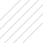 Elecrelive 2mm Sterling Silver Dapped Chains 3.28 Feet Silver Cable Link Chains Permanent Jewelry for Men Women Necklace Bracelet DIY Making - color: Silver, Dapped Link