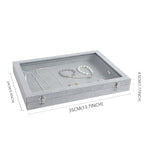Wudygirl Velvet Jewelry Organizer Empty Jewelry Tray Organizer Jewelry Box Storage Case Display Necklaces Earring Stackable Tray Containers Clear Lid (DIY Box) - style: Empty Tray