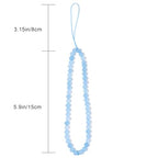 Semi-Precious Gem Stones Beaded Phone Charm Cell Phone Lanyard Wrist Strap Handmade Natural Gemstone Phone Chain string - color: Aquamarine