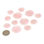 Justinstones 3pcs Carved Gemstone Flower Pendant Earrings Beads Set For Jewelry Making DIY 1.3 Inch & 1 Inch - color: Rose Quartz