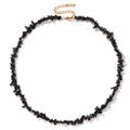Raw Crystal Necklaces for Women 5-8mm Handmade Natural Stone Necklace Beaded Choker Necklace Healing Crystal Necklace Gemstone Necklace Raw Crystal Beaded Necklace for Her - style: Obsidian
