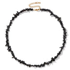 Raw Crystal Necklaces for Women 5-8mm Handmade Natural Stone Necklace Beaded Choker Necklace Healing Crystal Necklace Gemstone Necklace Raw Crystal Beaded Necklace for Her - style: Obsidian