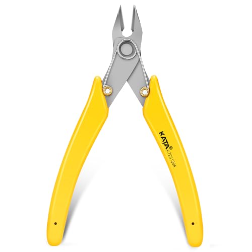 KATA 5.5 Inch Stainless Steel Wire Cutter Micro Flush Cutters, Precision Side Cutter Plier Sprue Cutting Snip for Electronics, Jewelry Making, Metal Wire Cutter, Crafting - color: 5.5 Inch