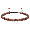 Amazing Gemstone Crystal Anklet Ankle Bracelets for Women - Waterproof Beaded Healing Crystal Anklets, Plus Size Chakra Gemstone Bead Anklet - color: Red Tiger Eye, style: Plain