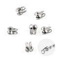 E-outstanding 200-Pack Clamshell Endcap Calottes Crimp End Cap Connector Clasp Fitting Ball Chain Calotte End Crimps Beads Connector Components for DIY Jewelry Making 3.2mm, Silver - color: Silver