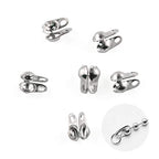 E-outstanding 200-Pack Clamshell Endcap Calottes Crimp End Cap Connector Clasp Fitting Ball Chain Calotte End Crimps Beads Connector Components for DIY Jewelry Making 3.2mm, Silver - color: Silver