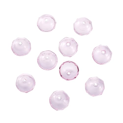 FASHEWELRY 10Pcs 21mm Glass Wind Bell Beads for Wind Chime Transparent Glass Fishing Bead Jellyfish Beads Light Pink Trumpet Flower Beads Caps for Craft Jewelry Making - color: 21mm，Light Pink