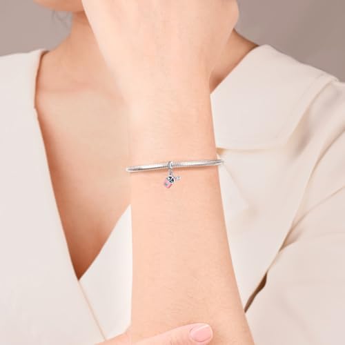 925 sterling silver bracelet necklace pendant, women's jewelry gift, dream catcher net bead pendant, suitable for original bracelets, parties, birthday jewelry gifts - color: PAC165