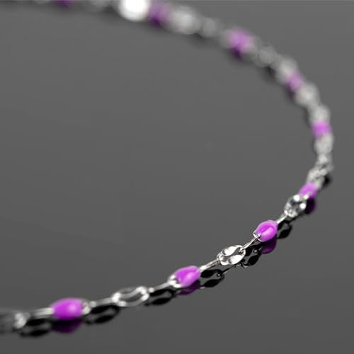 UMAOKANG 16.4 Feet Chains for Making Jewelry Stainless Steel Chain Roll with Jump Rings and Lobster Clasps Women Necklace Bracelet DIY Jewelry Findings - color: Steel-Purple