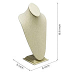Novel Box Beige Linen Bust Stand Jewelry Necklace Display 8x5x15.5 Inches - Freestanding Travel Necklace Holder Stand - Necklace Mannequin Organizer Stands - Necklace Displays X-Large - color: Beige Linen, size: X-Large
