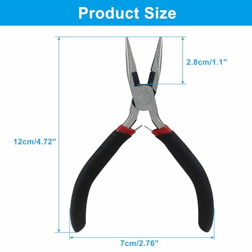 12cm/4.72" Needle Nose Pliers For Jewelry Making, Long Nose Pliers Wire Cutters, Chain Nose Pliers with Wire Cutter, Jewelry Making Tool for Handcraft Hobby DIY Jewelry Work - style: Needle Nose Pliers