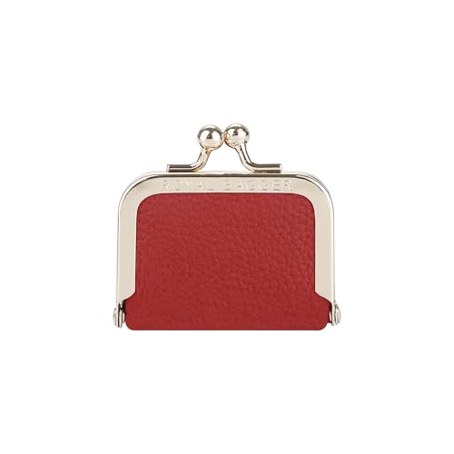 Royal Bagger Genuine Cow Leather Mini Jewelry Box Women's Coin Purse Solid Color Kiss Lock Change Pouch Casual Style Small Storage Bag for Women 1894 (Lake Green) - color: Lake Green