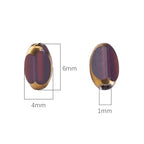 Glass Rice Beads Purple 4x6mm 50pcs Faceted Oval Golden Edge Crystal Loose Beads for DIY Craft Jewelry Making - color: Purple