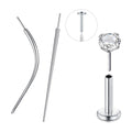 QWALIT Piercing Taper Threadless Insertion Tool - Titanium Labret Pin 16g, 18g, 20g - color: A1 - Titanium 2 Style 20g