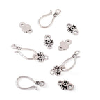 Craftdady 20 Sets Antique Silver S Hook Eye Clasps Tibetan Metal Toggle Clasps Closure End Clasps for Bracelet Necklace Jewelry Making - color: Antique Silver, 24x11mm