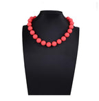 Caiyao Bohemian Colorful Acrylic Round Beaded Choker Necklaces Handmade Adjustable Resin Beads Clavicle Rope Necklace for Women Men Ethnic Costume Party Vacation Jewelry Gifts - color: Pink