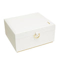 COLLECTIVE HOME - Monogram Jewelry Box with Mirror, Custom Gold Letter Engraving, Elegant Jewelry Organizer with Removable Tray, Gift for Mother’s Day, Girlfriend, Birthday (j) - color: j