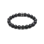 Kartini Studio Men's Bracelet, Black Onyx and Lava Stone Beads Bracelet, Men's Quality Bead Jewelry