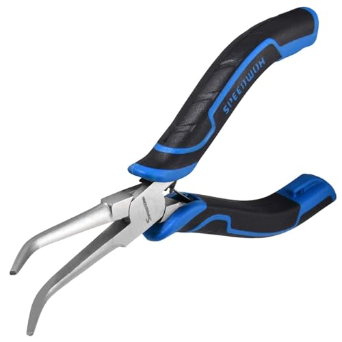SPEEDWOX Bent Needle Nose Pliers With Smooth Jaw For Jewelry Making Fishing Hook Remover Long Angled Needle Nose Pliers For Jewelry Making, Wire Wrapping And Object Gripping - style: Bent Needle Nose Pliers Smooth Jaw