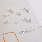 Pendant Clasp, 8Pcs 925 Sterling Silver Bails for Jewelry Making, Slider Necklace Pendant Connectors Charms Pinch Clip Pendant Clasp with Open Loop, Sterling Silver Jewelry Findings Making Supplies - color: 8PcsB