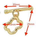 1Box 20 Sets Mixed 5 Styles 14K Real Gold Filled OT Toggle Clasps OT End Clasps Connectors Bar for Bracelet Necklace Jewelry Making (Style1)