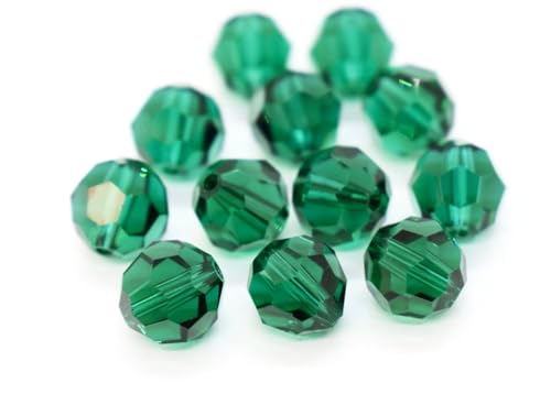 100pcs Adabele Austrian 4mm (0.16 Inch) Small Faceted Loose Round Crystal Beads Emerald Green Compatible with 5000 Swarovski Crystals Preciosa SS2R-424 - color: Emerald Green, size: 4mm Small (100pcs)