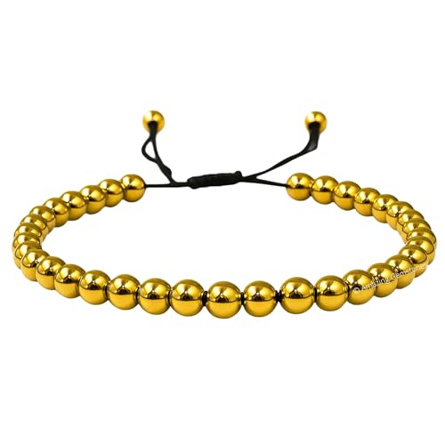Amazing Gemstone Crystal Anklet Ankle Bracelets for Women - Waterproof Beaded Healing Crystal Anklets, Plus Size Chakra Gemstone Bead Anklet - color: Golden Hematite, style: Plain
