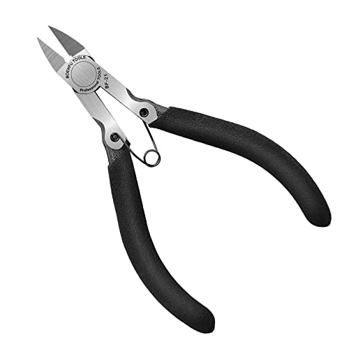 BOENFU 5 inch Flush Cutters Precision Wire Cutters Wire Snips Small Wire Nippers, Ideal for Crafts, Model, Electronics, Zip Ties, Jewelry Making - color: 5 Inches