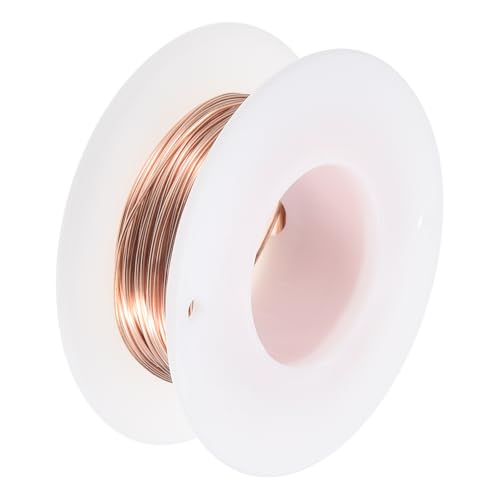 uxcell Soft Copper Wire (22 Gauge, 49 FT), 99.9% Pure Bare Copper Wire 0.6mm Solid Craft Wire for DIY Crafting Gardening Decoration (15Meter) - size: 22 Gauge x 49 FT