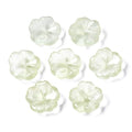 KISSITTY 100pcs Flower Glass Beads Yellow Green Crystal Aesthetic Flowers Drilled Bead Caps Charm Spacers for DIY Necklaces Earrings Bracelets Jewelry Craft Making for Women - color: Yellow Green