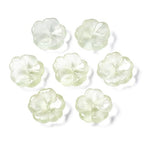 KISSITTY 100pcs Flower Glass Beads Yellow Green Crystal Aesthetic Flowers Drilled Bead Caps Charm Spacers for DIY Necklaces Earrings Bracelets Jewelry Craft Making for Women - color: Yellow Green