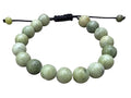 GAF TREASURES Grade A ++ Gemstone Round Bead Adjustable Bracelet 10mm, Genuine Crystal Bead Bracelet, Gift for Men & Women - color: Chinese Jade