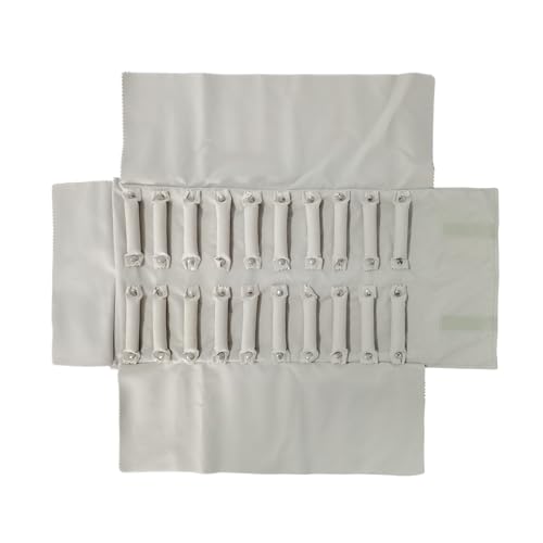 Portable Jewelry Roll Bag For Rings,Black All and Velvet Jewelry Roll Bag keep your Rings Safe (Beige, Open size: 55 * 29cm Close size: 30 * 10cm) - color: Beige