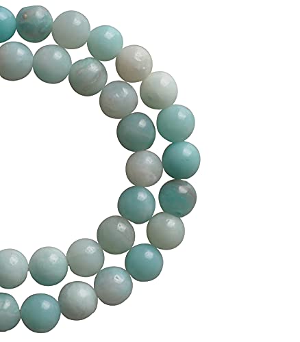 8mm Amazonite Beads for Jewelry Making Light Blue Crystal Beads Bracelets Natural Stone Amazon Beads Round Gemstone Loose Beads - color: Blue Amazonite, size: 8mm