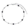 HPQQ Anklet Bracelet for Women 925 Sterling Silver Natural Stone Chain Bead Ankle Bracelet Beach Summer Fine Jewelry Mothers Day Birthday Gifts for Women Mom Wife - color: Anklet-9"-11"-Black Onyx
