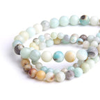 Natural Stone 6mm Amazonite Smooth Round Loose Beads Energy Gemstone DIY for Jewelry Making Bracelet Necklace 1 Strand 15" - color: Amazonite, size: 6mm