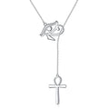 Long Necklace Sterling Silver Larait Bar Y Lariat Long Chain Drop Adjustable Necklace Gift for Her, 30" - style: Long Eye of Horus Necklace