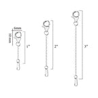 Sterling Silver Extenders Chain Necklace Extension Chains for Jewelry Making(1 2 3 inch) - color: Silver