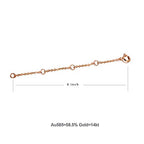 14K Solid Gold Chain Necklace Extender 2-3-4 Inch, Durable Adjustable Gold Chain Extender for Gold Necklace Bracelet - color: Rose Gold