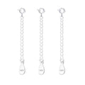 3 Pcs Necklace Extender, 925 Sterling Silver Extension for Jewelry Necklace Bracelet Anklet Extenders for Women Jewelry Making Chains 2 inch, Silver - color: 3 Silver Extension Chains