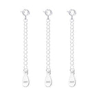 3 Pcs Necklace Extender, 925 Sterling Silver Extension for Jewelry Necklace Bracelet Anklet Extenders for Women Jewelry Making Chains 2 inch, Silver - color: 3 Silver Extension Chains