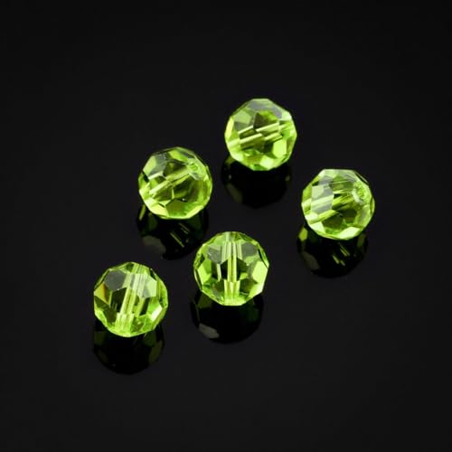 100pcs Adabele Austrian 4mm (0.16 Inch) Small Faceted Loose Round Crystal Beads Light Olivine Green Compatible with 5000 Swarovski Crystals Preciosa SS2R-417 - color: Light Olivine Green, size: 4mm Small (100pcs)