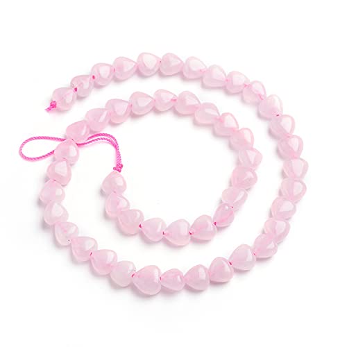 Fashewelry 98pcs Natural Rose Quartz Heart Beads Energy Healing Chakra Stone Loose Beads Polished Crystal Gemstone Spacer Beads for Earring Bracelet Necklace Jewelry Making, 7.2-9x8.3-8.7mm - color: Rose Quartz, 7.2-9x8.3-8.7mm