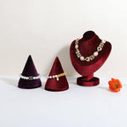 Velvet Necklace display stand for Selling, Jewelry Bust Mannequin for Show, Small Necklace Holder Stand【Red】 - color: Red
